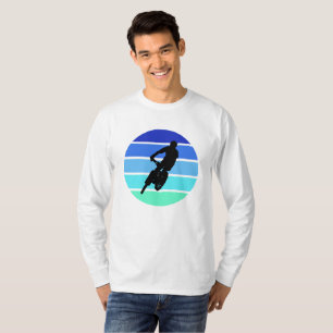 Camiseta Biker da Montanha Contrastada na faixa azul-verde