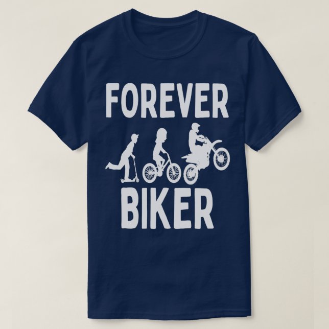 Camiseta Biker Forever , Motocicleta Funny Bike Cy (Frente do Design)