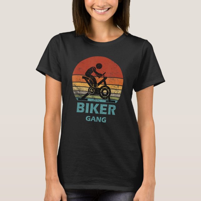 Camiseta Biker Gang  Spin Saying Gym Workout Spinning Class (Frente)