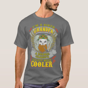 Camiseta Biker Grandpa Skull Beard Pipe