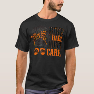 Camiseta Biker Hair Não se importa com o vagão de bicicleta