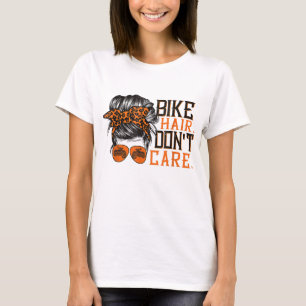 Camiseta Biker Hair Não se importa com os pajões de bicicle