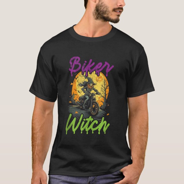 Camiseta Biker Halloween Scary Trick Ou Treat Spooky Motorc (Frente)