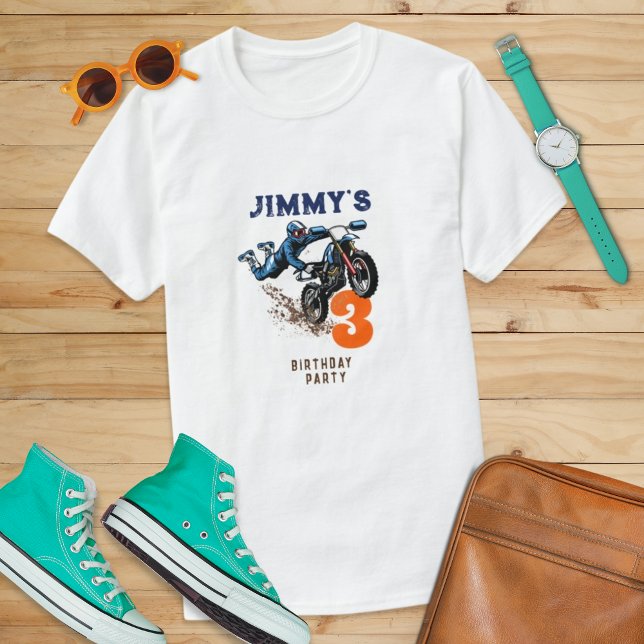 Camiseta Biker Kid Dirt Stunt Bike Aniversário (Criador carregado)