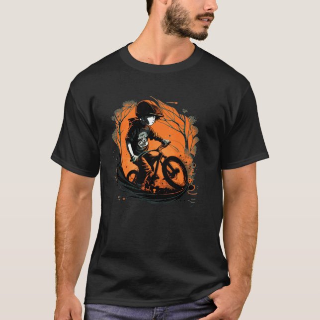 Camiseta Biker Kid with Equipment for Cycling (Frente)