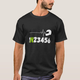 Camiseta Biker Motorcycle Rider ECG Heartbeat Duas Rodas 1N