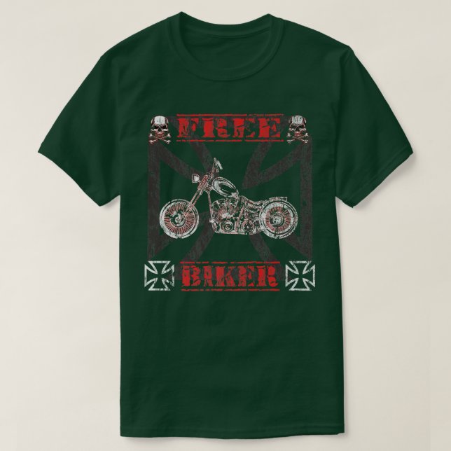 Camiseta Biker Rocker Motorcycle Bike Racing Motorcy Motorc (Frente do Design)
