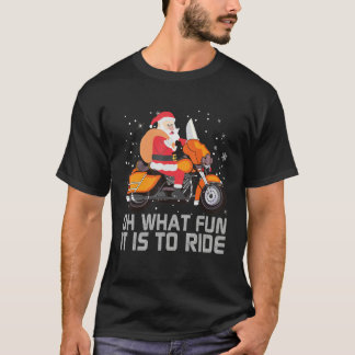 Camiseta Biker Santa Motorcycle Fan Merry Christmas Xmas Ho