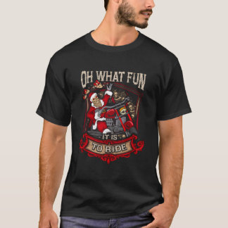 Camiseta Biker Santa Oh W Fun Ride Long Motorcycle