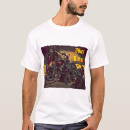 Camiseta Biker sentado em seu Harley
