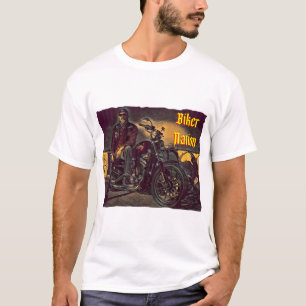 Camiseta Biker sentado em seu Harley