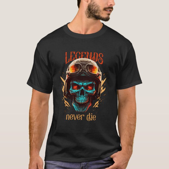 Camiseta Biker Skeleton Mystic Death Bone (Frente)