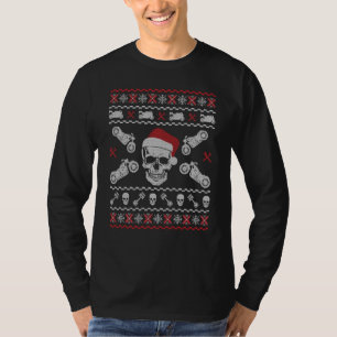 Camiseta Biker Skull Funny Chirstmas Motorcycle