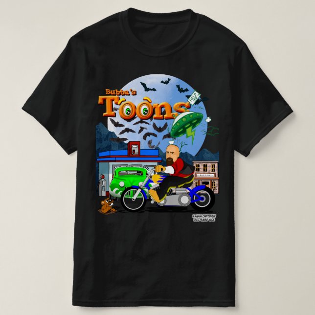 Camiseta Biker Tee do Cartoon de Bubba (Frente do Design)