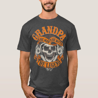Camiseta Biker Vovô Man Myth Legend Dia de os pais Grunge