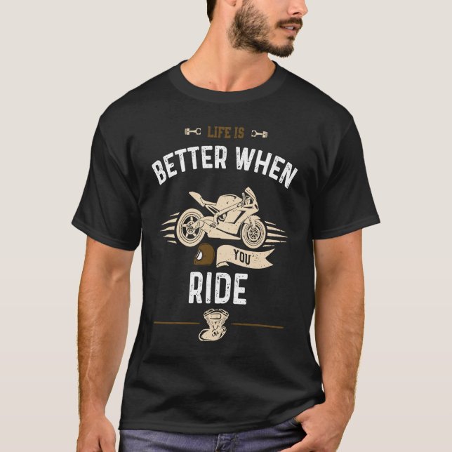 Camiseta Biker  When You Ride  Motorcycle (Frente)