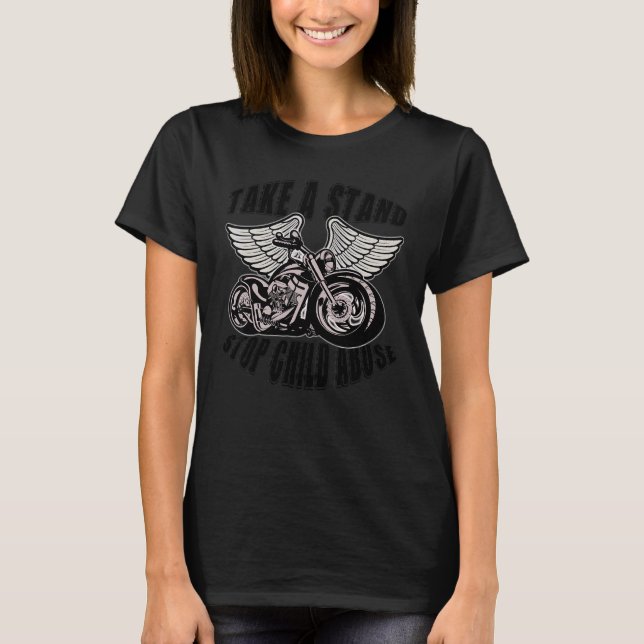 Camiseta Bikers Contra a Moto Biker de Sensibilização para  (Frente)