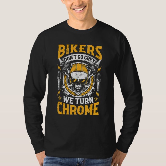 Camiseta Bikers Don't   Go Grey Motorcycle Motocross Christ (Frente)