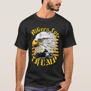 Camiseta Bikers For Trump Bandeira Águia Dourada L