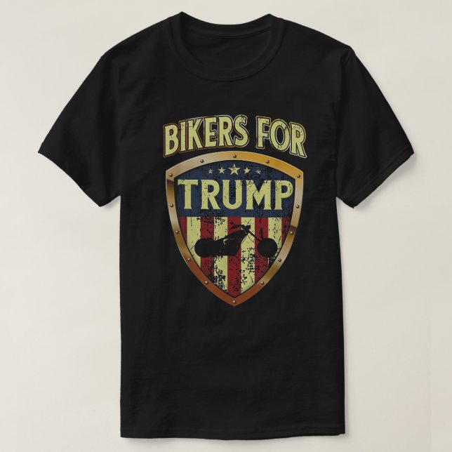 Camiseta Bikers For Trump Funny Biker Gift (Frente do Design)
