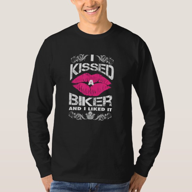Camiseta Bikers Motorcycling Eu Beijei Um Biker E Eu Gostei (Frente)
