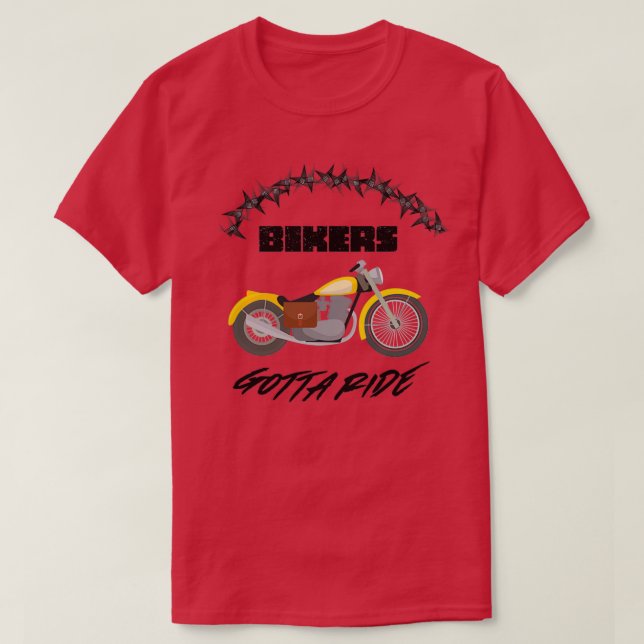 Camiseta Bikers têm de andar (2) (Frente do Design)