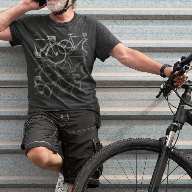 Camiseta Bikes de cinza/Ciclo (urban bike style)