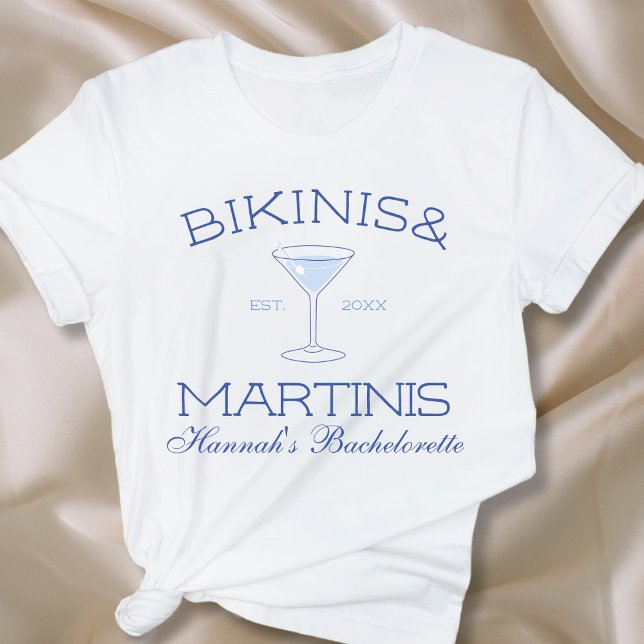 Camiseta Bikinis E Martinis Beach Bachelorette (Bikinis And Martinis Beach Bachelorette T-Shirt)