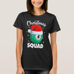 Camiseta Bilhar 6 Bolas Natal Esquadra Bolas de Bilhar Bill