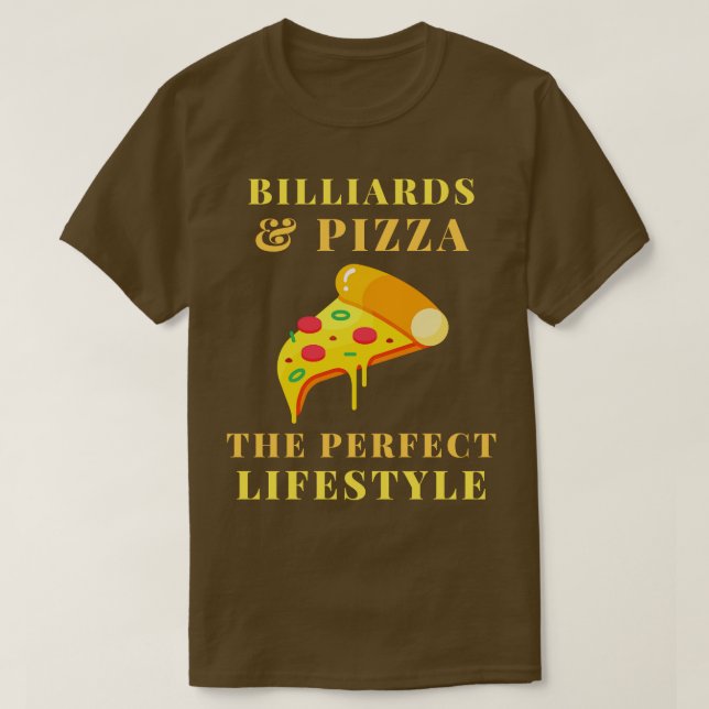 Camiseta Bilhar De Vida E Pizza (Frente do Design)