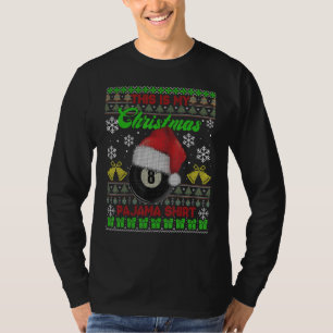 Camiseta Bilhar Esta É Minha Camisola De Natal Feia De Nata