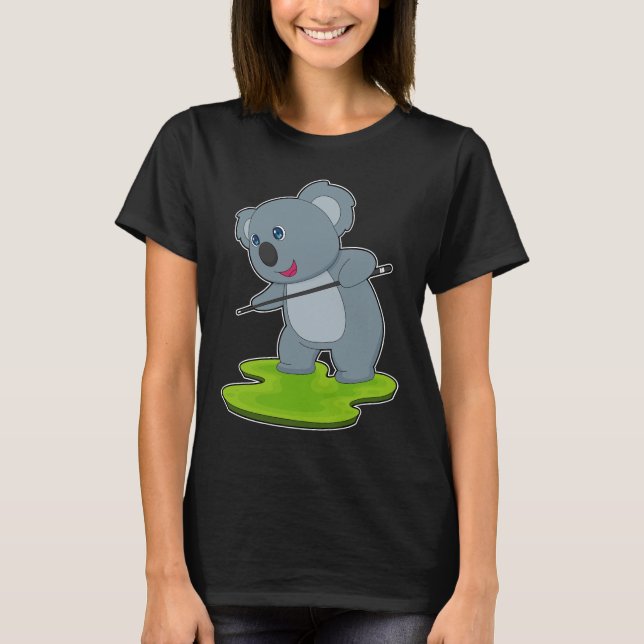 Camiseta Bilhar Koala Esportes com Taco (Frente)