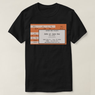 Camiseta bilhete alaranjado do concerto