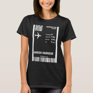 Camiseta Bilhete da Companhia Aérea Marsh Harbor Bahamas