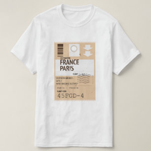 Camiseta Bilhete de avião Paris França
