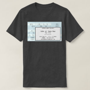 Camiseta bilhete de concerto azul