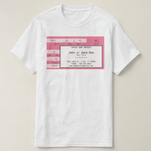 Camiseta bilhete de concerto cor-de-rosa