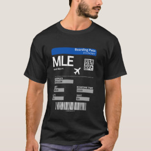 Camiseta Bilhete de Embarque Maldivas MLE Férias Aeroporto 
