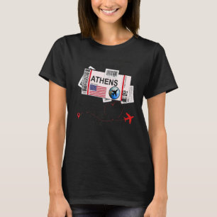 Camiseta Bilhete de Voo Atenas  Garota de Atenas Cartão de 