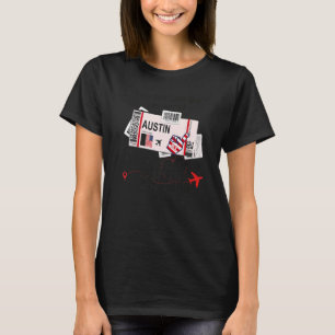 Camiseta Bilhete de Voo Austin Girl do Austin Boembarque Pa