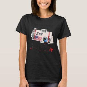 Camiseta Bilhete de Voo Lynn Girl do Lynn Lynn Boning P
