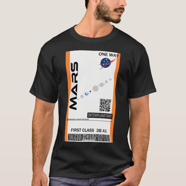 Camiseta Bilhete Espacial Mars (Frente)