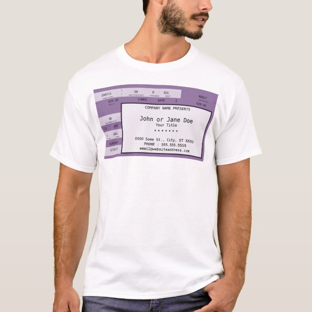 Camiseta bilhete roxo do concerto (Frente)