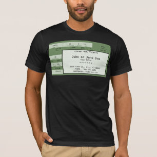 Camiseta bilhete verde do concerto