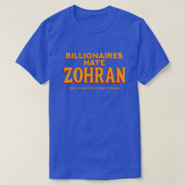Camiseta Bilionários Odeiam Declaração Política de Zohran