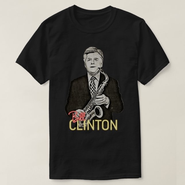 Camiseta Bill Clinton Saxofone (Frente do Design)