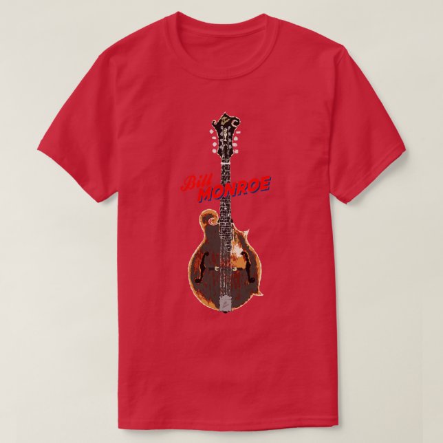 Camiseta Bill Monroe 1923 Gibson F5 Mandolin TShirt (Frente do Design)