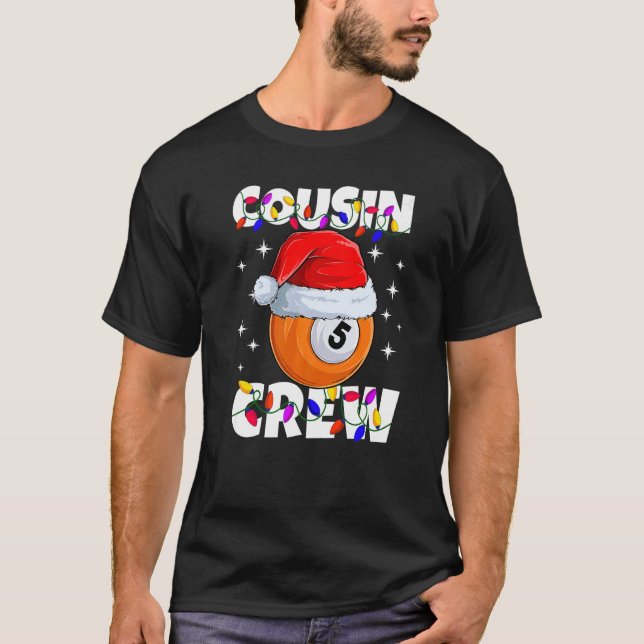 Camiseta Billiard 5 Ball Play Pool Cousin Crew Christmas Li (Frente)