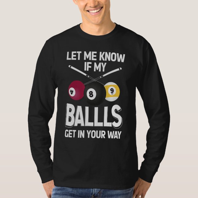 Camiseta Billiard 8 Ball Play Pool Table Cue Stick Snooker (Frente)