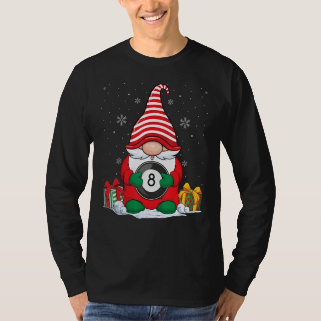 Camiseta Billiard Ball Christmas Gnomos Cute Billiard Ball (Frente)
